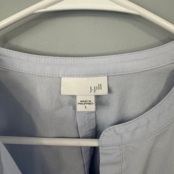 J.Jill Light Blue Long Sleeve Button Down Top Size Large Spandex Blend - Picture 3 of 6